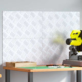 Dischi Quadrati 4 pcs Argento 50 x 30 cm Alluminio