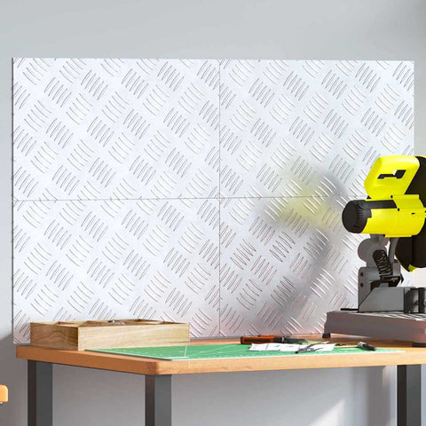 Dischi Quadrati 4 pcs Argento 50 x 30 cm Alluminio