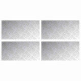 Dischi Quadrati 4 pcs Argento 60 x 30 cm Alluminio