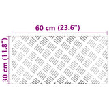 Dischi Quadrati 4 pcs Argento 60 x 30 cm Alluminio