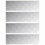 Dischi Quadrati 4 pcs Argento 100 x 30 cm Alluminio