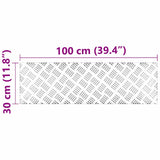 Dischi Quadrati 4 pcs Argento 100 x 30 cm Alluminio