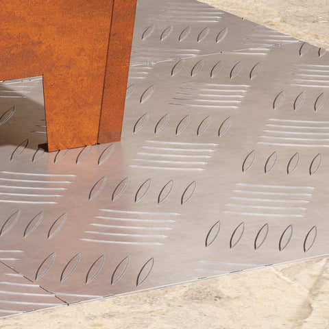 Dischi Quadrati 4 pcs Argento 40 x 40 cm Alluminio