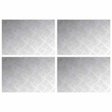 Dischi Quadrati 4 pcs Argento 60 x 40 cm Alluminio