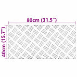 Dischi Quadrati 4 pcs Argento 80 x 40 cm Alluminio