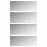 Dischi Quadrati 4 pcs Argento 100 x 40 cm Alluminio