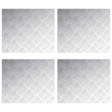 Dischi Quadrati 4 pcs Argento 60 x 50 cm Alluminio
