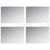 Dischi Quadrati 4 pcs Argento 70 x 50 cm Alluminio