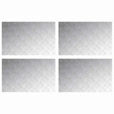 Dischi Quadrati 4 pcs Argento 80 x 50 cm Alluminio