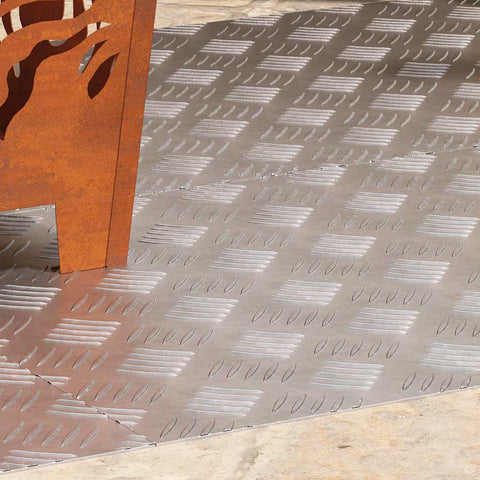 Dischi Quadrati 4 pcs Argento 100 x 50 cm Alluminio