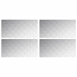Dischi Quadrati 4 pcs Argento 100 x 50 cm Alluminio