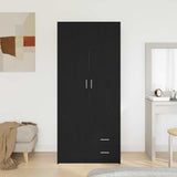 Guardaroba Rovere Nero 80 x 52 x 180 cm Legno truciolato