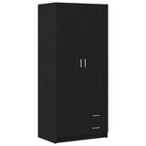 Guardaroba Rovere Nero 80 x 52 x 180 cm Legno truciolato