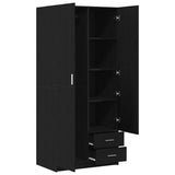 Guardaroba Rovere Nero 80 x 52 x 180 cm Legno truciolato
