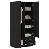 Guardaroba Rovere Nero 80 x 52 x 180 cm Legno truciolato