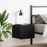 Armadio da Notte Rovere Nero 40 x 30 x 30 cm Legno truciolato