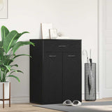 Scarpiera Rovere Nero 60 x 35 x 84 cm Legno truciolato