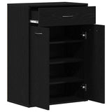 Scarpiera Rovere Nero 60 x 35 x 84 cm Legno truciolato