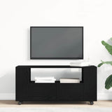 Mobile Porta TV con Ruote Rovere Nero 102x34,5x43 cm Truciolato