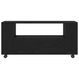 Mobile Porta TV con Ruote Rovere Nero 102x34,5x43 cm Truciolato