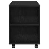 Mobile Porta TV con Ruote Rovere Nero 102x34,5x43 cm Truciolato