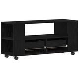 Mobile Porta TV con Ruote Rovere Nero 102x34,5x43 cm Truciolato