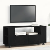 Mobile Porta TV con Ruote Rovere Nero 102x34,5x43 cm Truciolato