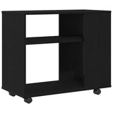 Tavolino laterale in rovere nero 70x35x60 cm in legno ingegnerizzato