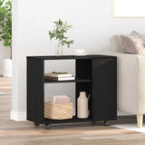 Tavolino laterale in rovere nero 70x35x60 cm in legno ingegnerizzato