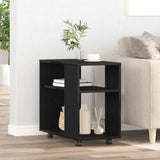 Tavolino laterale in rovere nero 70x35x60 cm in legno ingegnerizzato