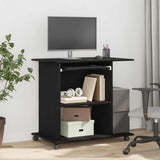 Scrivania per computer Rovere Nero 80x50x75 cm in Legno truciolato