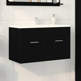 Armadio sottolavello con porta Rovere Nero 38,5 x 100 x 46 cm