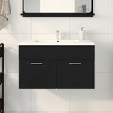 Armadio sottolavello con porta Rovere Nero 38,5 x 100 x 46 cm