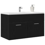 Armadio sottolavello con porta Rovere Nero 38,5 x 100 x 46 cm