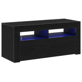 Mobile TV Rovere Nero 90 x 35 x 40 cm Legno truciolato
