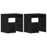 Armadio da Notte 2 pcs Rovere Nero 40 x 30 x 40 cm