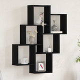 Scaffale da parete con lo scaffale Rovere Nero 78 x 15 x 93 cm