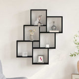 Scaffale da parete con lo scaffale Rovere Nero 78 x 15 x 93 cm