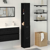 Mobile da Bagno Rovere Nero 25 x 25 x 170 cm Legno truciolato