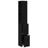 Mobile da Bagno Rovere Nero 25 x 25 x 170 cm Legno truciolato