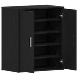Mobile per scarpe Rovere Nero 60 x 35 x 70 cm Legno truciolato