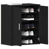 Mobile per scarpe Rovere Nero 60 x 35 x 70 cm Legno truciolato
