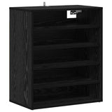 Mobile per scarpe Rovere Nero 60 x 35 x 70 cm Legno truciolato