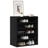 Mobile per scarpe Rovere Nero 60 x 35 x 70 cm Legno truciolato