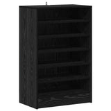 Mobile per scarpe Rovere Nero 60 x 35 x 92 cm Legno truciolato
