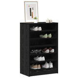 Mobile per scarpe Rovere Nero 60 x 35 x 92 cm Legno truciolato