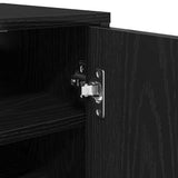 Mobile per scarpe Rovere Nero 32 x 35 x 92 cm Legno truciolato