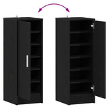 Mobile per scarpe Rovere Nero 32 x 35 x 92 cm Legno truciolato