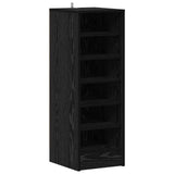 Mobile per scarpe Rovere Nero 32 x 35 x 90 cm Legno truciolato