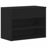 Panca per scarpe Rovere Nero 60 x 30 x 45 cm Legno truciolato